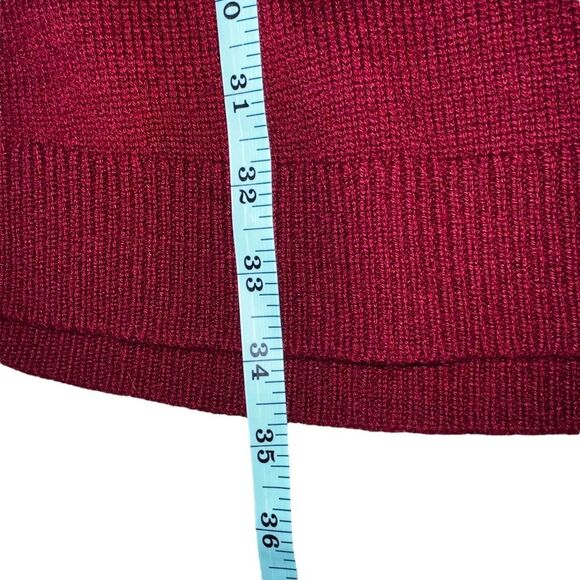 Theory 100% Cashmere Audrielle Red Knit Mini Sweater Dress Half Sleeve S - Picture 9 of 10